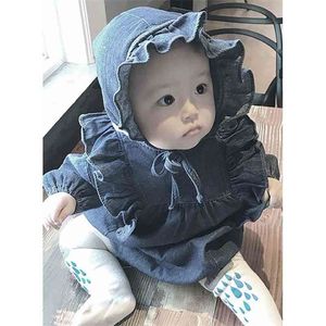 Осенние Baby Bodysuits Cowboy Cowboy Congoine Одежда с длинными рукавами Прекрасные девушки Летающие рукава Детская девушка Одежда 210701