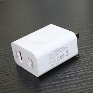 Telefonwand-Schnellladegerät Schnellladung QC 3.0 USB-Typ-C-Anschluss PD18W EU/US/UK-Stecker Tragbare Adapter Universal für Mobiltelefone