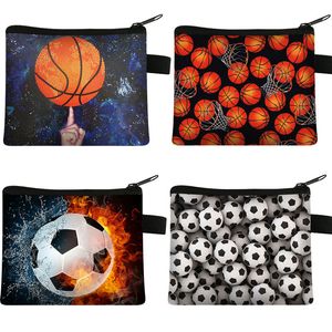 Kindergeldbörsen Fußball Basketball Münzgeldbörse Student Tragbarer Schlüsselkartenhalter Tasche Sporttaschen Taschen Polyester Party Handtasche LT10