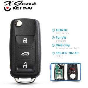 Wholesale volkswagen key fob for sale - Group buy Flip Folding Remote Car Key Fob For Volkswagen VW Tiguan GOLF PASSAT Polo Jetta Beetle Hella MHz ID48 Chip K0837202AD