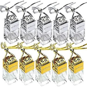 Empty Refillable Car Perfume Bottle Hanging Air Freshener Essential Oil Bottles Glass Jar Ornament Packaging 4 Colors