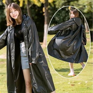 Mode Eva Ms Mäns Raincoat Tjockerad Vattentät Poncho Vuxen Transparent Camping Hoodie Set Vari 220217