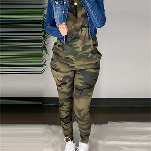 Frauen Mode Lässig Zwei-Stück Set Anzüge Sportwear Weibliche Herbst Kleidung Camouflage Halbe Hülse Top Ausgestattet Hosen 211105