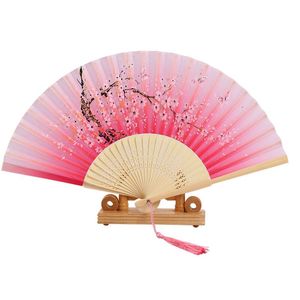 Silk Party Favor Kinesisk Japansk stil Fällande Fan Heminredning Ornamentsmönster Konst Craft Present Wedding Dance Supplies