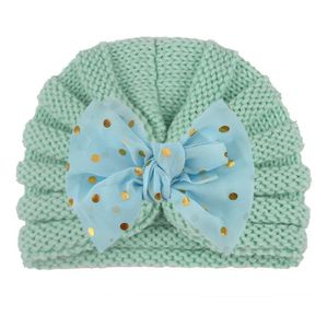 Inverno quente de malha de malha bebê turbante berçante berçário beanie crianças meninas criança criança boné 0-4years