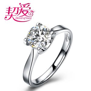 Crystal Lovers Sterling Zilver Mode Eenvoudige Vrouwelijke Diamond Ring Baoai First Factory Sieraden