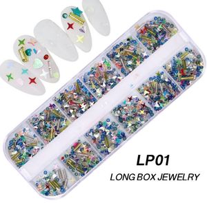 12 grid long box Star shape Nail Sequin Paillette Heart ShapedNail love sequins laser flash nails ultra-thin 3D Flakes Slices Spangle Holographics Glitter Stickers