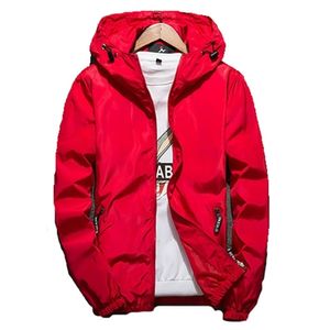 Kapüşonlu Ceket Bahar Sonbahar Kore Versiyonu Artı Boyutu 7XL Erkek ve Kadın Çiftler Beyaz Kırmızı Gri İnce Bölüm Ceket GH83 211014