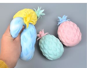 10cm Cute Large Pineapple Squeeze Toy Anti Stress Grape Ball Funny Gadget Vent Decompression Fidget Toys Autism Hand Wrist for Kid Children 4 Colors Pressure