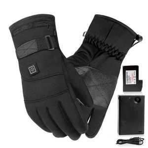 Luvas de motocicleta tela de inverno luvas de inverno recarregável luvas de aquecimento elétrico à prova d 'água luvas de moto H1022