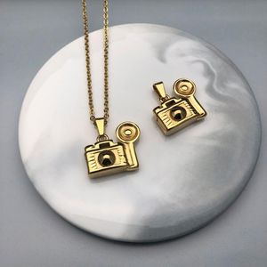 Wholesale video steel for sale - Group buy Gold Fashion Jewelry Retro Camera Pendant Hip Hop Photography Charms Graduation Gif Stainless Steel Popular Jewelry Video Chains