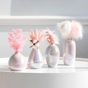 Vases De Perles achat en gros de Vases Rose Rainbow Simulation Perler Surface Vase Créatif Salon Creative Salon Chambre à coucher de Prestige Accueil Décoration Arrangement de fleurs