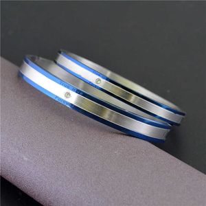 Elegant 8mm True Love Letter Bracelets for Women Trendy Blue Color Stainless Steel Men Bangles Charm Accessory Wrist Jewelry Q0719