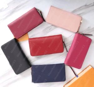 Kobiety Portfele Long Coin Purse Projektant Torby Uchwyt Karty Kobiety Kolor Tłoczenie Zipper Portfele Mody Męskie Portfel Wysokiej Jakości Luksusowa Torba Hurtownia Dicky0750 M60017