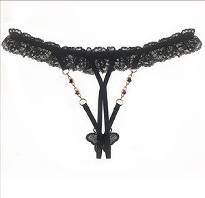 Kadın Dantel Kılavuzu Rhinestone G-String Thong Panties Kristal Seksi Boncuklu Zincir Alçak T-Rise T-Back iç çamaşırı siyah kırmızı beyaz sarı pembe mavi