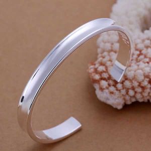 KN-B108 Silver-Smycken Hot Selling Bangles Silver Plated Smycken Mode Smycken Små Bangle-No Words Armband / Asiajjpa Q0719