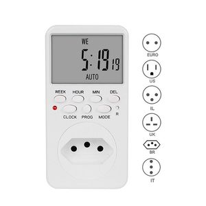 Zamanlayıcılar uk eu br ABD IL fiş çıkış elektronik dijital zamanlayıcı soketi ile 220V AC zaman röle kontrolü programlanabilir