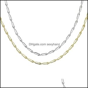 Naszyjniki wisiorki łańcuchy biżuterii proste kobiety łańcuch Choker europejski dama bezpieczeństwa link link mody Naszyjnik dostawa 2021 MWSPS