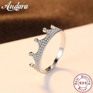 Lovers Crown ring AAAAA Zircon Cz 925 Sterling Silver Filled Engagement wedding Band for women men 211217