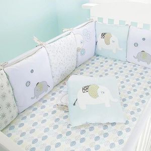 Bettwäsche-Sets Babybett-Stoßfänger, atmungsaktiv, 3D-Mode für Kleinkinder, Borns, Baumwollkissen, Kissen, Stoßstange, Kinderbett, Pflege, Zimmerdekoration