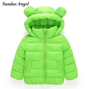 Sundae Angel Girl Giacche Ragazze Capispalla Cappotti Manica lunga Solido Spessore Bambini Neonato Giù Parka Cotone Caldo Abbigliamento per bambini 211025