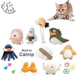 Cat Grinding Catnip Toys Divertente peluche interattivo Giocattolo per gatti Pet Gattino Giocattolo da masticare Artigli Morso per il pollice Gatto alla menta Per gatti Denti giocattoli 210929