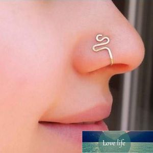 Original Copper Wire Spiral Fake Piercing Nose Ring Punk Gold Silver Color Clip Nose Ring Also Can Be Ear Clip Cuff Bijoux