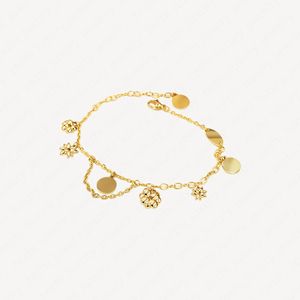 Chain flowers Classic Fashion bracelet Fpr women 18K Gold Plated Charm Bracelets Stainless steel Brand Bangle Accessories With Jewelry Pouches Wholesale