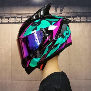 Wholesale moto off road for sale - Group buy Motorcycle Helmets Dot Approved Helmet Racing Full Face Capacete Double Lens Locomotive Off Road Cascos Para Moto