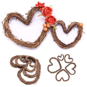 Party Decoration 10-30cm Love Heart Natural Rattan Wreath Romantic Wedding Decor Supplies Xmas Home Door Ornament DIY Garland Weaved Crafts