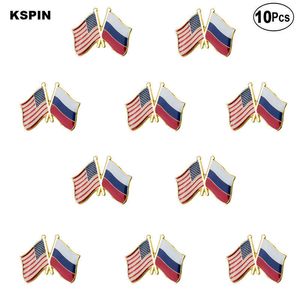 Broches de la amistad de Estados Unidos y Rusia, Pin de solapa, insignia de bandera, alfileres, insignias, XY0289-4