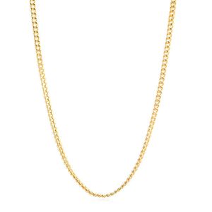 24k Real Solid Pure Gold Cuban Curb Chain Halsband