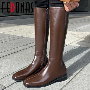 Side Zipper Slim Long Shoes Woman Heels Fall Winter Thick Women's Boots Office Lady Riding Equestrian 210528