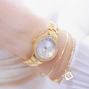 BSの女性は有名なブランドの有名なブランドのエレガントな女性の腕時計銀のゴールド小さなダイヤルレディースを見るReloj Mujer 210527