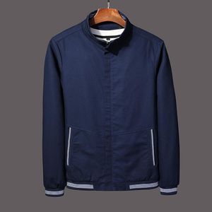 Men's Jackets 2021 Plus Size Autumn Casual Men Jacket Fashion Pure Cotton Slim-fit Stand-up Collar Coat In Stock