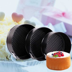 4 أحجام nonstick الخبز قوالب الكربون الصلب موس الدائري 3d جولة كعكة moldskitchitch dessert أدوات تزيين الكعكة 210702