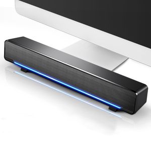 USB Przewodowy Bluetooth Komputer Soundbar Stereo Subwoofer Bass Led Blue Light Głośniki Surround Sound Box dla PC Laptop Telefon Tablet Mp3 MP4