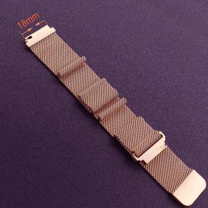 Watch Bands Milanese Loop Magneet Band Strap voor Roestvrij staal Rose Gold Black Siver Sluiting Armband Soft Watchband 20mm 18mm