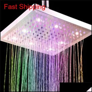 1pc Duschkopf Quadrat Licht Regen Wasser 26 Home Badezimmer LED Wechsel 7 Farben für B QylKSf dhseller2010