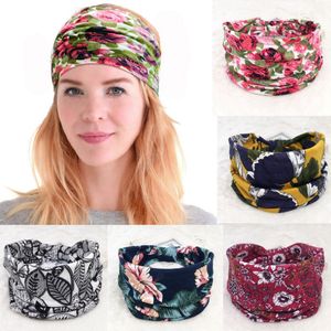 Designer huvudband etniska blommor hårband tryckt bredd huvudband Retro sport yoga bandanas hår tillbehör 45 mönster Valfri DHW4028