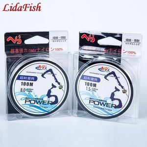 Fishing Line 100m Japan Material 100% Nylon Transparent Fluorocarbon Bass Carp Fish Accessories Mainline Braid