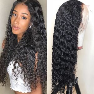 Deep Curly Wigs 10A Human Hair 360 Full Lace Natural Color Human Hair Wigs 8"-24"inch Curly Brazilian Peruvian Indian Hair