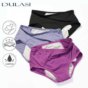 DULASI 3pcs Leak Proof Menstrual Panties Physiological Pants Women Underwear Period Comfortable Waterproof Briefs Drop 211021