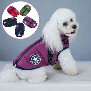 Pet Harness Vest Abbigliamento Cucciolo Abbigliamento Impermeabile Giacca per cani Inverno Caldo Abbigliamento per animali domestici per cani di piccola taglia Shih Tzu Chihuahua Pug Coat 211106