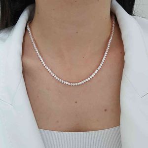 Mode vattenväg choker 925 silver elegant minimal bröllop diamant halsband för kvinnor trendiga super lyx turkiska fina smycken