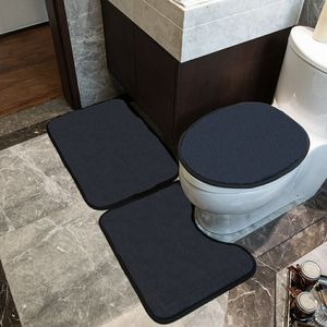 White Letter Toilet Seat Covers Classic Simple Bathroom Foot Mat Machine Washable Absorbent Door Pad Non Slip Silent Home Accessories