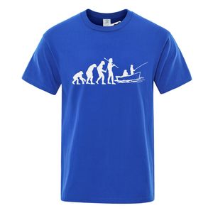 Yuanqishun Evolution Fisch T-shirt Hunter Angelsender T-Shirt Sommer Mode Marke T-Shirts Große Größe 3XL O-Neck Baumwolle Kurzarm Tops T-Stück 0328-A