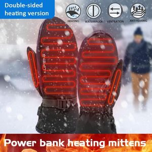 Ski Gloves 1 Pair Full Finger Heated Warm Mittens Touch Screen Waterproof Electric Heating Mitten Mens Womens