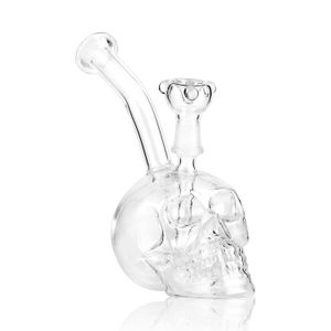 7 Inch Skull Glass Bongs Hookah Blunt Bubbler Smoking Bubble Small Water Pipes Recycler Showerhead Perc Oil Rigs with 14mm Bongs Bowl