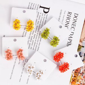 Hoop Huggie VSNow Koreaanse stijl bloem stof bloemen ronde oorbellen voor vrouwen c vorm drop zomer verklaring sieraden